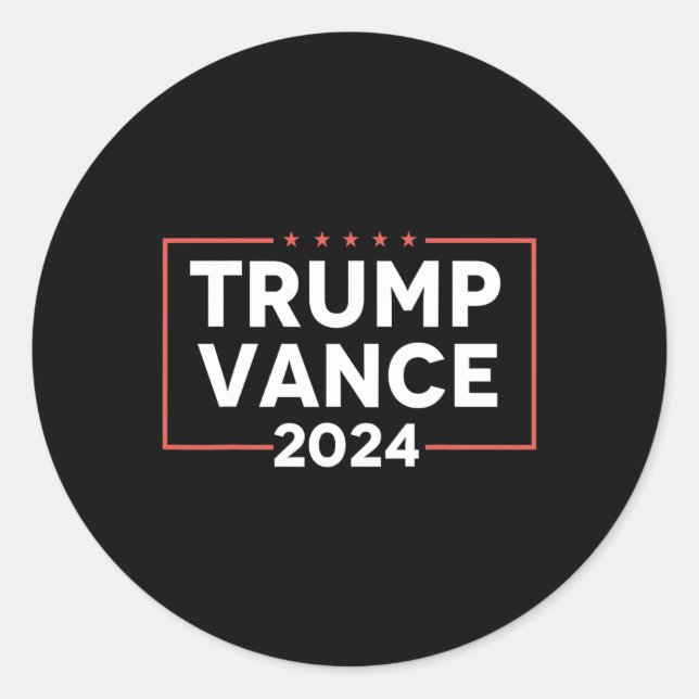 Pegatina Redonda J D Vance 2024 (Anverso)