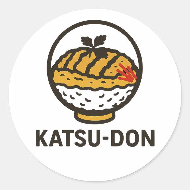 Pegatina Redonda j.food Comida japonesa de confort: Katsu-Don (Anverso)