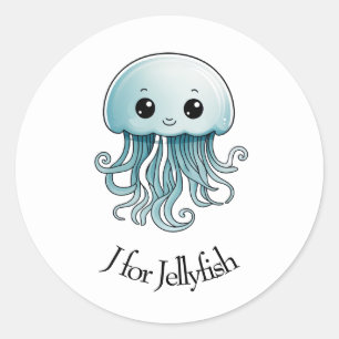 Pegatina Redonda J para Jellyfish