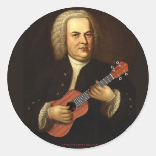 Pegatina Redonda J.S. Bach en Uke