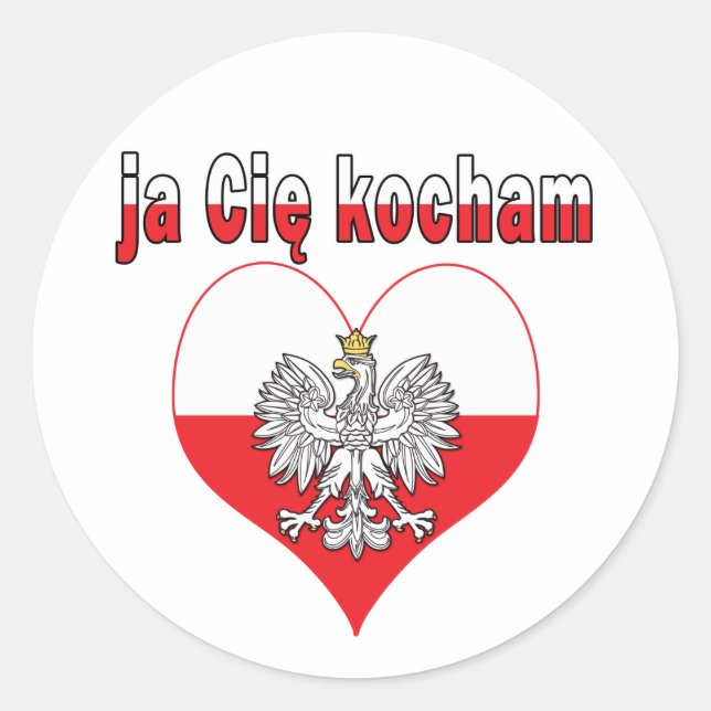 Pegatina Redonda ja Cie kocham Eagle Heart (Anverso)