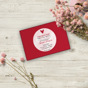 Pegatina Redonda Jabón casero hecho a mano por el El día de San Val