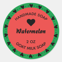 Pegatina Redonda Jabón casero Rústico Corazón de campo Wreath Melon