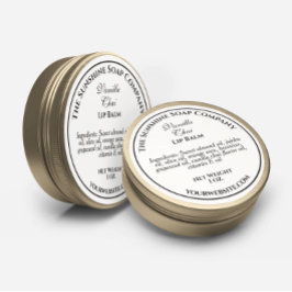 Pegatina Redonda Jabón cosmético de estilo vintage blanco con texto