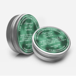Pegatina Redonda Jabón cosmético de papel de aluminio verde tejido 