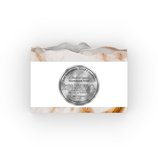 Pegatina Redonda Jabón cosmético de papel de plata tejido estilo vi (Subido por el creador)