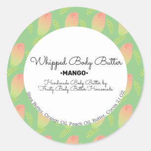 Pegatina Redonda Jabón de baño tropical de mango gradiente Belleza