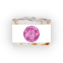 Pegatina Redonda Jabón de cosméticos de lámina rosa caliente tejido