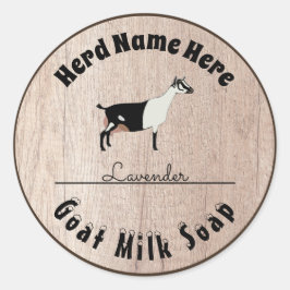 Pegatina Redonda Jabón de leche de cabra alpina personalizado