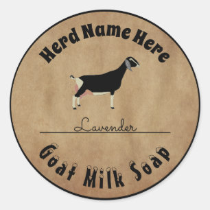 Pegatina Redonda Jabón de leche de cabra nubia personalizado