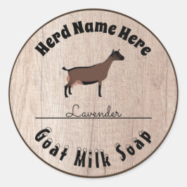 Pegatina Redonda Jabón de leche de cabra Oberhasli personalizado