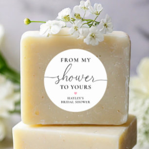 Pegatina Redonda Jabón De Mi Ducha A La Tuya