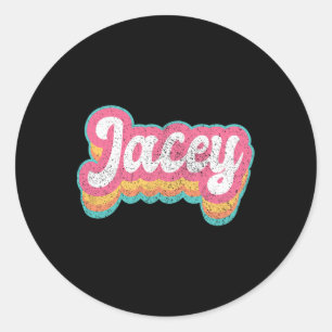 Pegatina Redonda Jacey Primer nombre Chica Vintage 70s 80s Personal