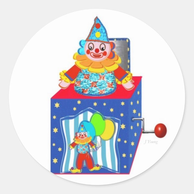 Pegatina Redonda Jack N the Box (Anverso)
