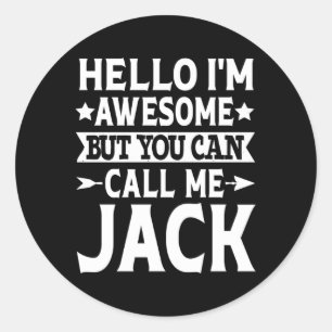 Pegatina Redonda Jack Name Hello Soy Increíble Llamarme Jack