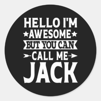 Pegatina Redonda Jack Name Hello Soy Increíble Llamarme Jack
