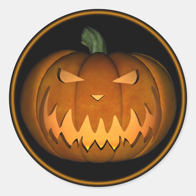 Pegatina Redonda Jack o' Lantern (Anverso)