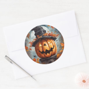 Pegatina Redonda Jack O Lantern