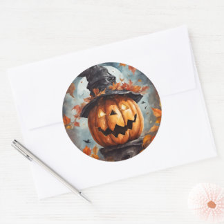 Pegatina Redonda Jack O Lantern