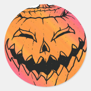 Pegatina Redonda Jack O Lantern