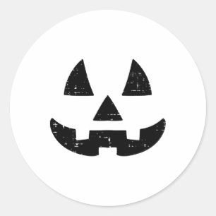 Pegatina Redonda Jack O Lantern Face Cuidada Halloween Vestidos Hom