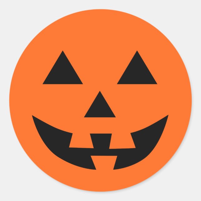Pegatina Redonda Jack O’ Lantern Face Fun Halloween (Anverso)