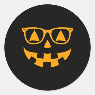 Pegatina Redonda Jack O Lantern Face Gafas de sol Halloween P