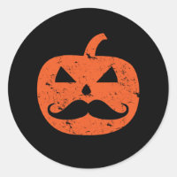 Jack O Lantern Mustache Pumpkin Funny Halloween
