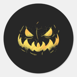 Pegatina Redonda Jack O Lantern Scary Cared de calabaza tallada Hal