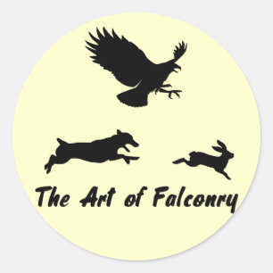 Pegatina Redonda Jack Russel y Falconry