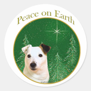 Pegatina Redonda Jack Russell Terrier Peace