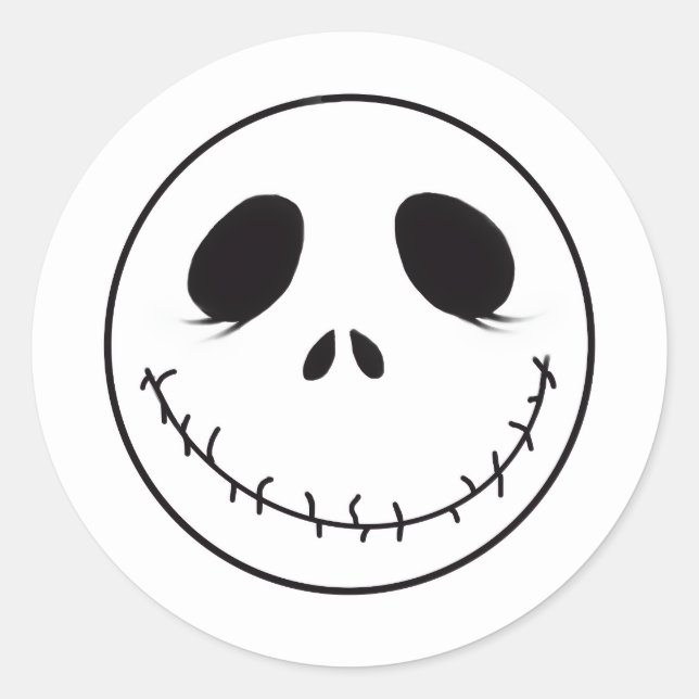 Pegatina Redonda Jack Skellington (Anverso)