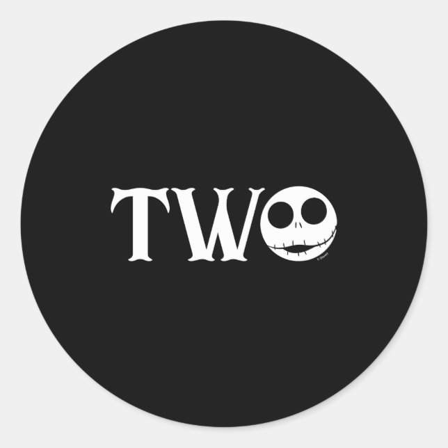 Pegatina Redonda Jack Skellington First Birthday Two Baby  (Anverso)