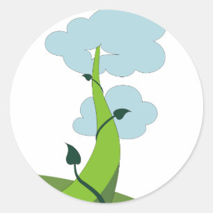 Pegatina Redonda Jack y el Beanstalk