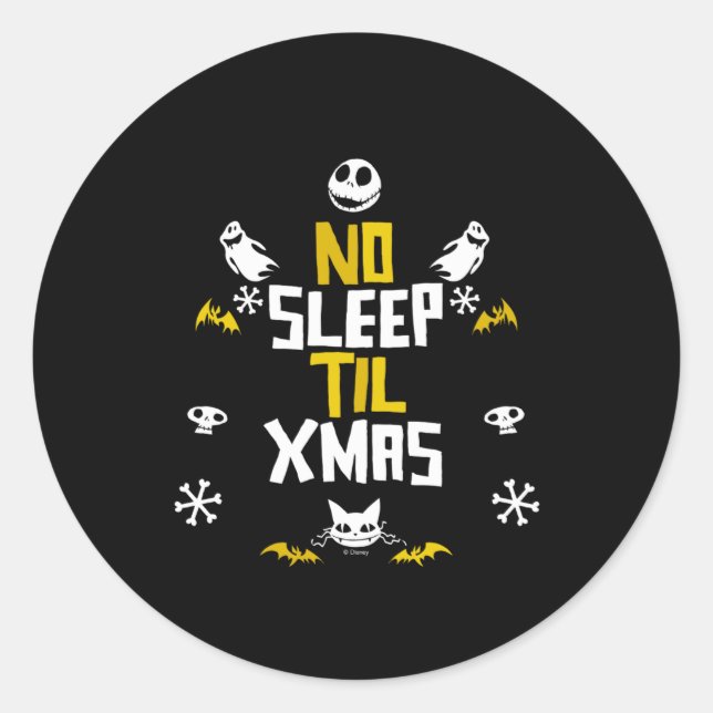 Pegatina Redonda Jack Zero No Sleep Til Xmas T Shirt  (Anverso)