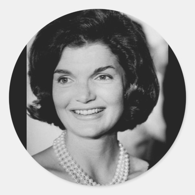 Pegatina Redonda Jackie Kennedy (Anverso)