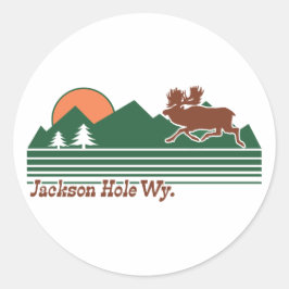 Pegatina Redonda Jackson Hole Wyoming