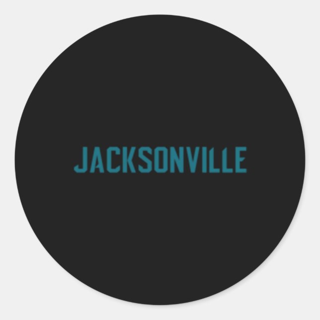 Pegatina Redonda Jacksonville Duval Jaguars Texto Verde azulado (Anverso)