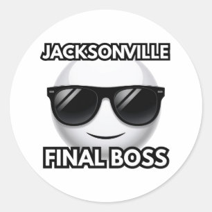 Pegatina Redonda Jacksonville Jefe Final Emoji Cool