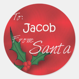 Pegatina Redonda Jacob personalizó el acebo Label62