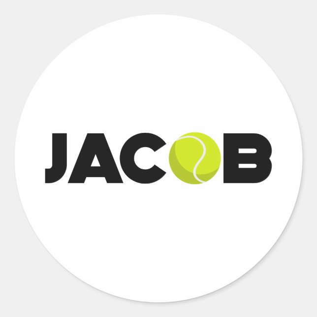 Pegatina Redonda Jacob Tennis (Anverso)