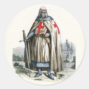 Pegatina Redonda Jacques de Molay - caballero Templar