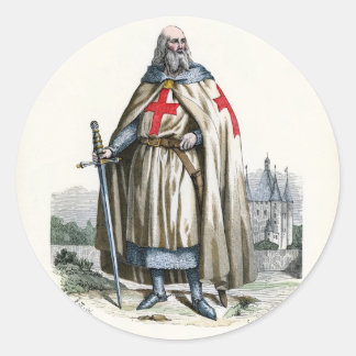 Pegatina Redonda Jacques de Molay - Knight Templar