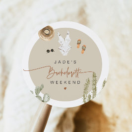 Pegatina Redonda JADE Boho Deert Cactus Scottsdale Antes del velo