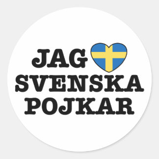 Pegatina Redonda Jag Svenska Pojkar