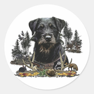 Pegatina Redonda Jagdterrier - perro de caza versátil