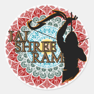Pegatina Redonda Jai Shree Ram