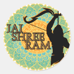 Pegatina Redonda Jai Shree Ram