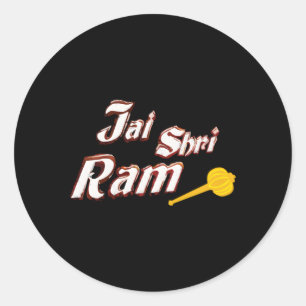 Pegatina Redonda Jai Shri Ram Gada