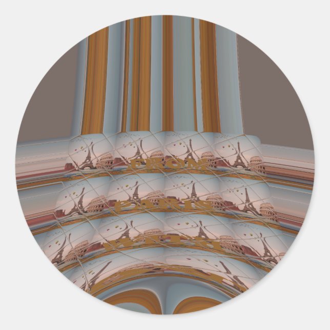 Pegatina Redonda J'aime Paris ( I Love Paris ) (Anverso)